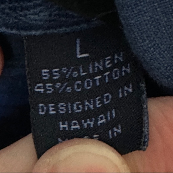 Reyn Spooner Linen Blend Short Sleeve Button Front Shirt Size Large Breathable - Picture 4 of 11